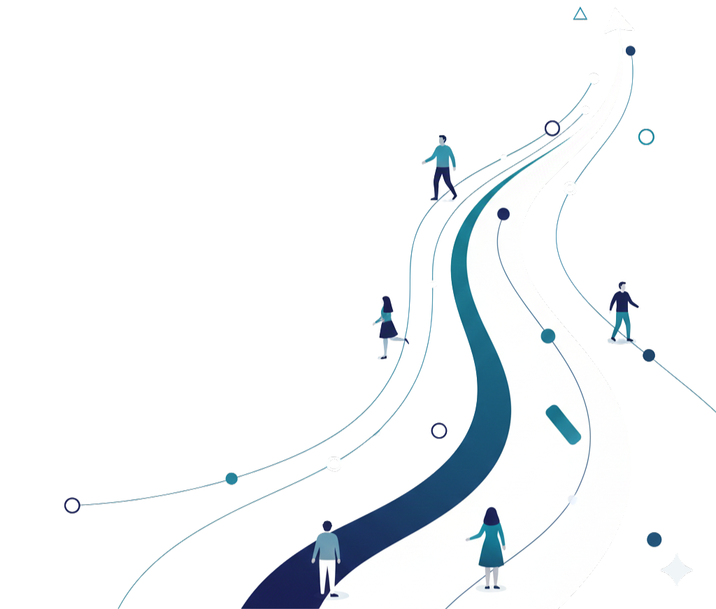 Career path illustration showing journey to meaningful work